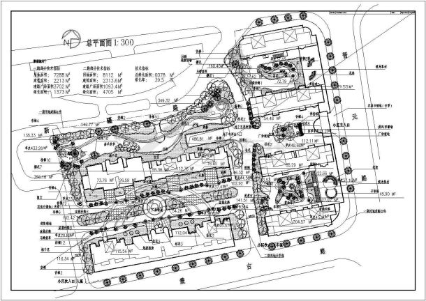 2213平米公寓景观设计施工图-图一