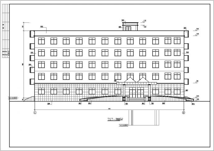 5层2982.36平米某城市综合办公楼建筑设计图_图1