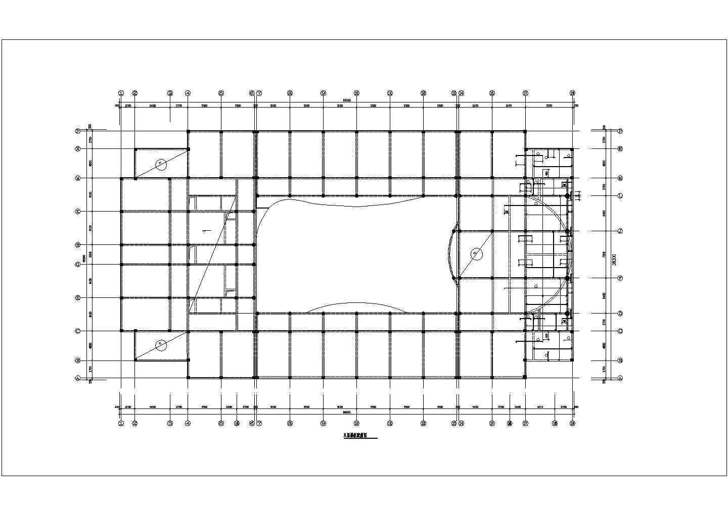 6层钢筋砼框架办公楼结构施工设计cad图，，含施工说明