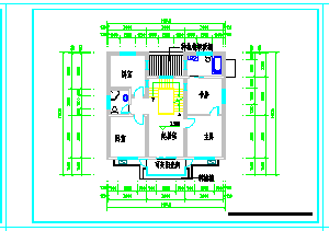 二层乡村别墅建筑cad设计施工图纸-图一