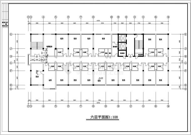 某综合楼方案建筑设计施工全套CAD参考图-图二