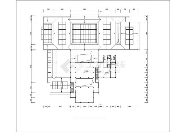 8500平米三层框架结构历史博物馆平立剖面CAD设计图纸（含总图）-图一