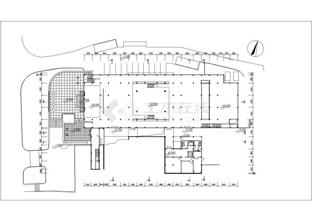 8500平米三层框架结构历史博物馆平立剖面CAD设计图纸（含总图）-图二