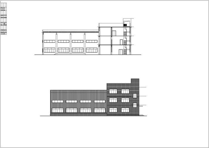 广州某现代化村镇占地860平米3层框架结构文化中心建筑CAD设计图纸_图1