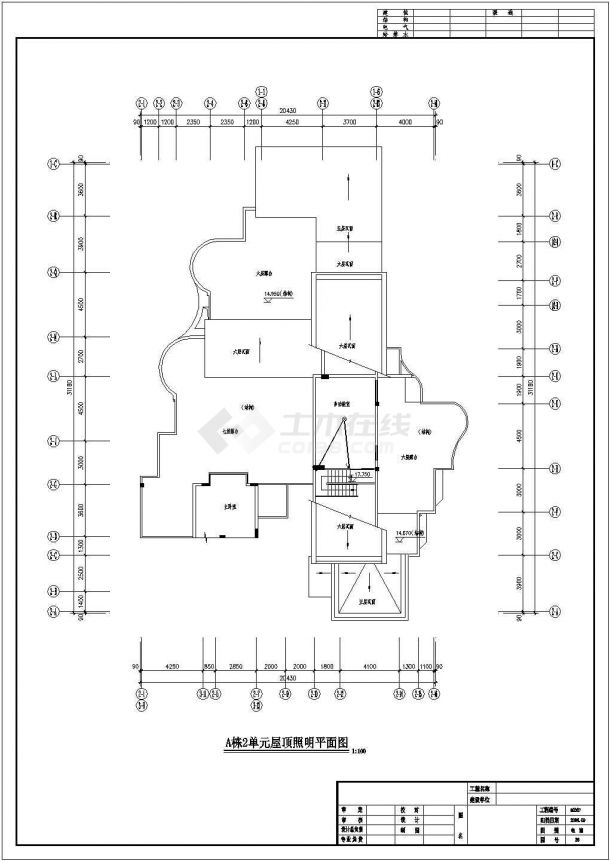 某单元多层住宅楼电气设计图（二类住宅，三级负荷）-图一