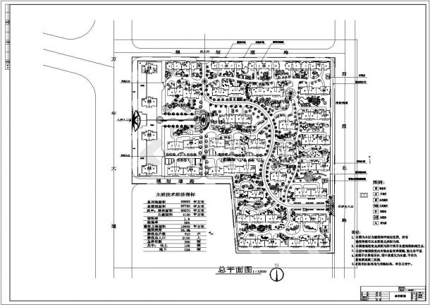 87730平米住宅小区规划施工图-图一