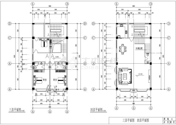 某六层框架结构农村房屋设计cad全套建筑施工图（含结构设计）-图一