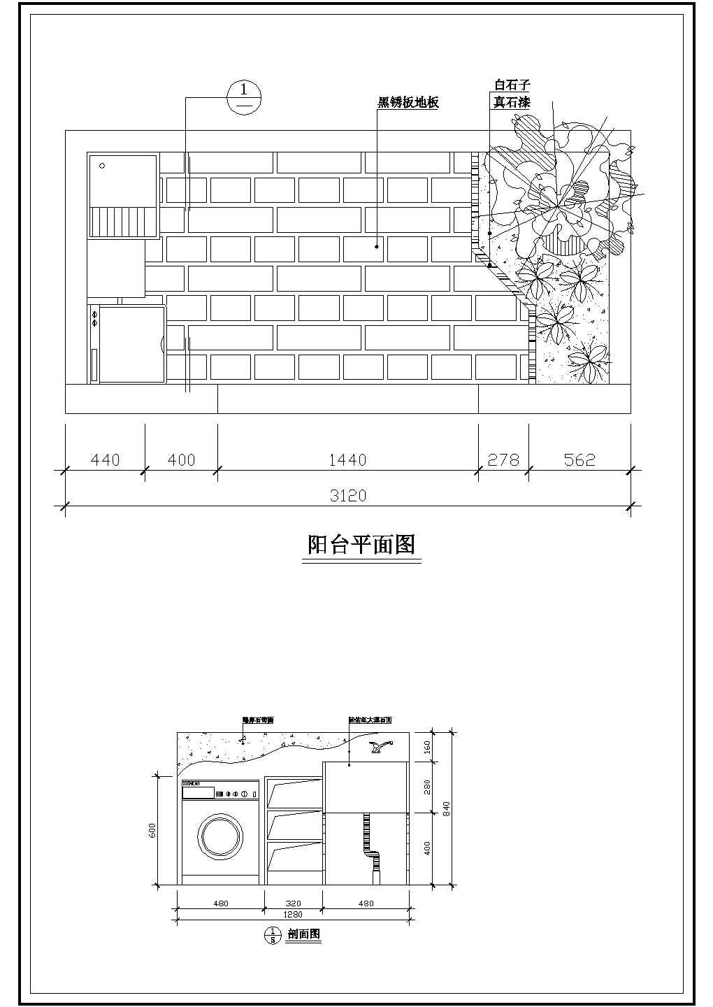 别墅庭院装修平面布置cad施工图