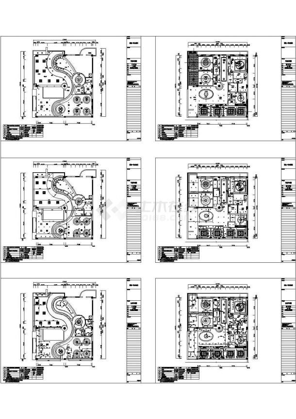 某重庆现代双层火锅酒楼CAD室内装修设计施工图平面-图二