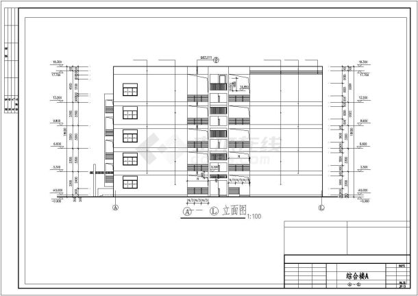 综合楼全套施工建筑设计cad图,共十六张-图一