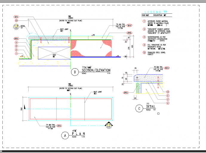 某景观花坛规划设计cad建筑施工详图（英文标注）_图1