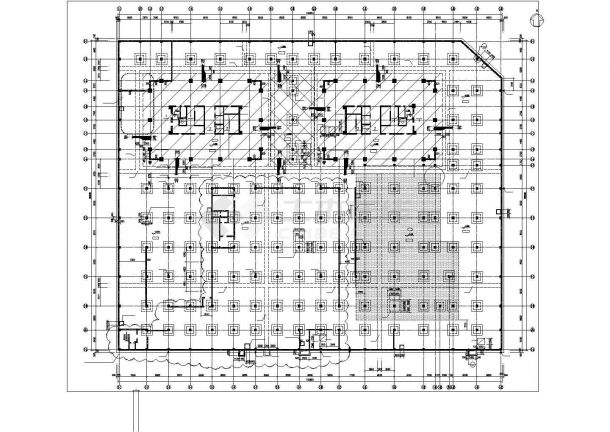 北京市房山区某商业大厦地下车库平面结构设计CAD图纸-图二