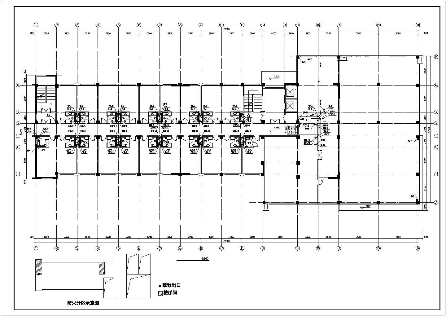 1.3万平米11层框剪结构公寓住宅楼给排水设计CAD图纸