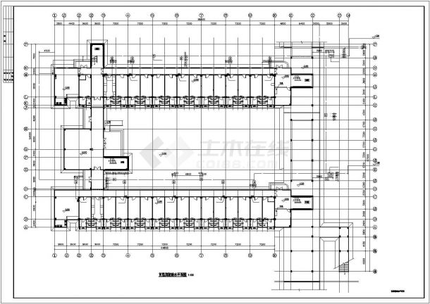 上海某大学8400平米五层框架结构宿舍楼给排水设计CAD图纸-图二
