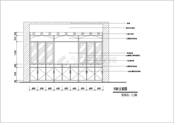 家装立面装修设计cad施工详图-图一