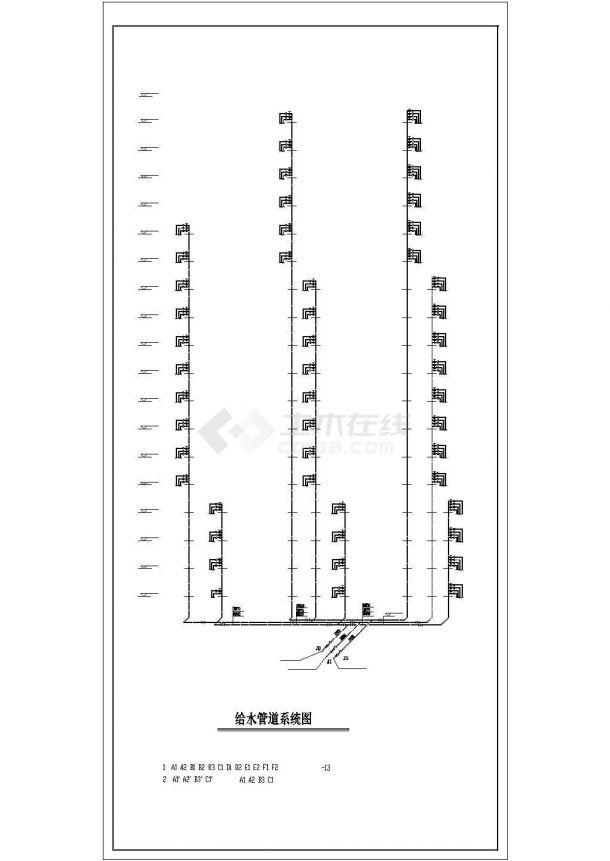  CAD Drawing for Water Supply and Drainage Design of 12000m2 18 storey Frame shear Structure Commercial and Residential Building (Commercial on the ground floor) - Figure 2