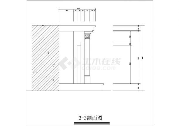 某壁炉式暖气罩设计cad建筑施工详图-图一