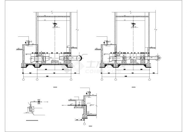 某电厂循环水泵房安装设计CAD全套图纸-图二