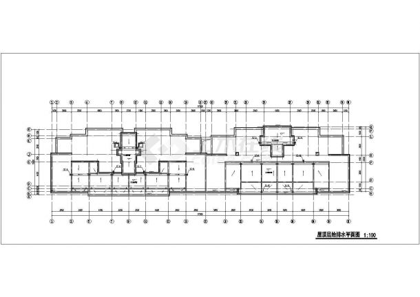 湖州某小区3900平米6层砖混结构住宅楼给排水设计CAD图纸（含机房层）-图一