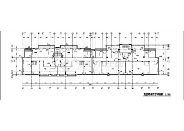 湖州某小区3900平米6层砖混结构住宅楼给排水设计CAD图纸（含机房层）-图二