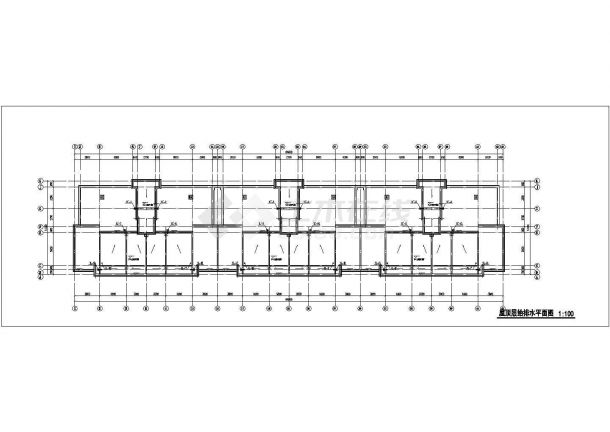 衢州市某家属院4200平米6+1层框架结构住宅楼给排水设计CAD图纸-图一