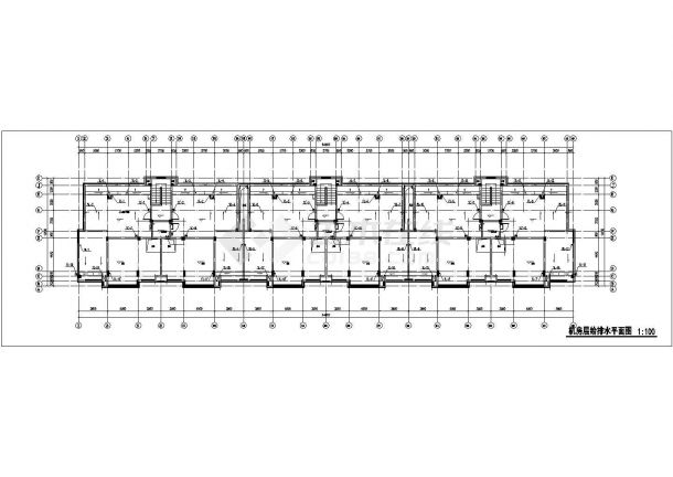 衢州市某家属院4200平米6+1层框架结构住宅楼给排水设计CAD图纸-图二