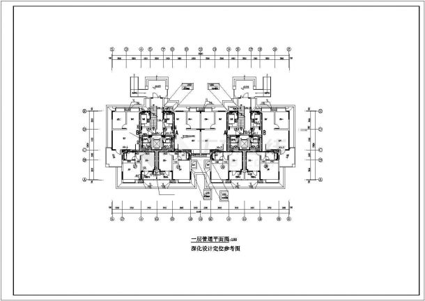 上海某小区9200平米11层框架住宅楼全套给排水设计CAD图纸-图二