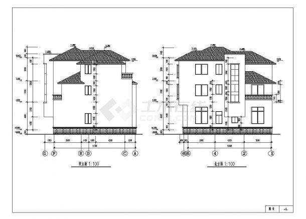  Complete set of construction cad drawings of a 3-storey private residential building - Figure 1