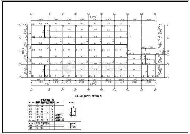 某食堂三层钢框架结构设计施工图-图二