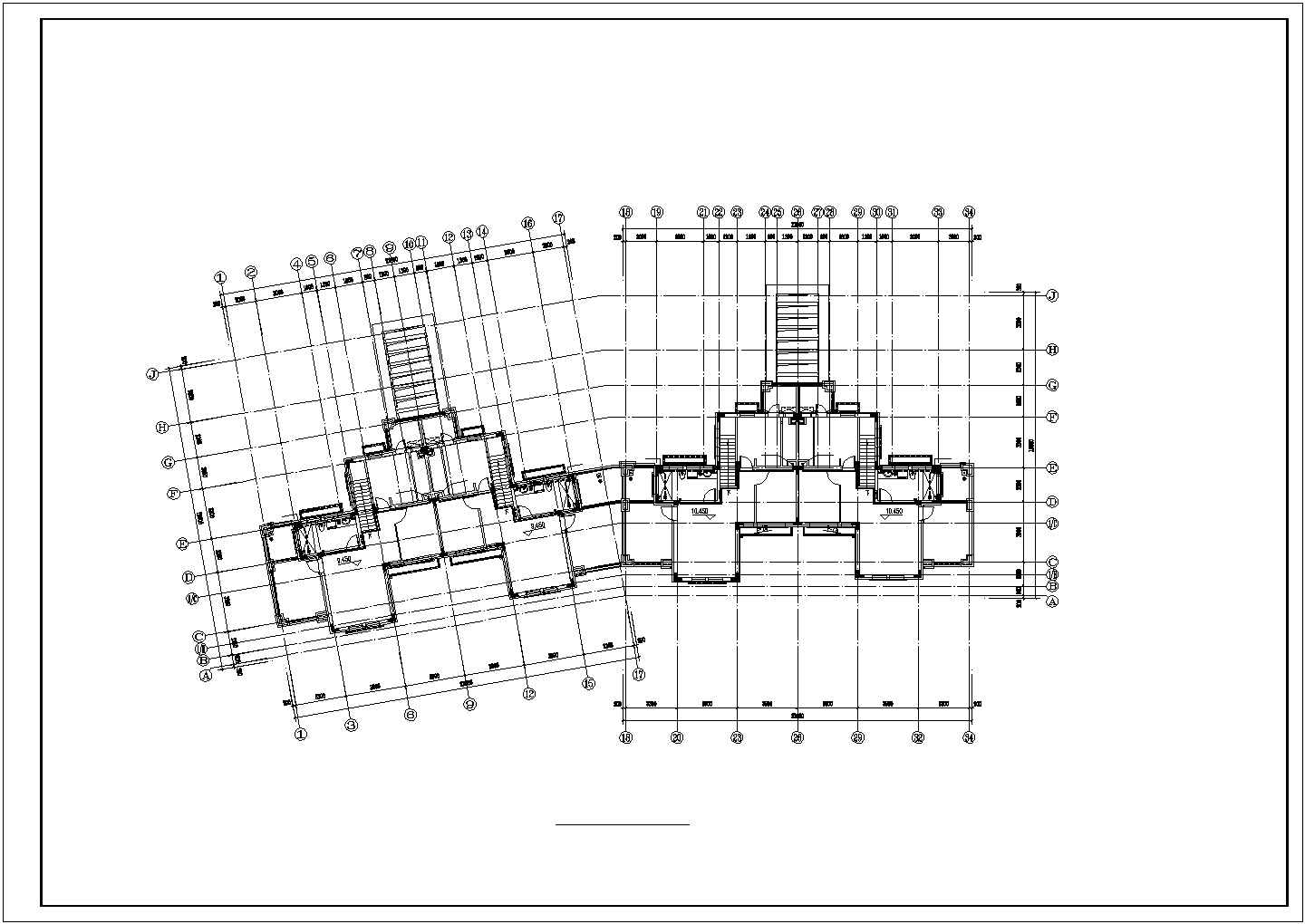 四层砖混结构民居住宅楼给排水平面设计CAD图纸（四套方案）