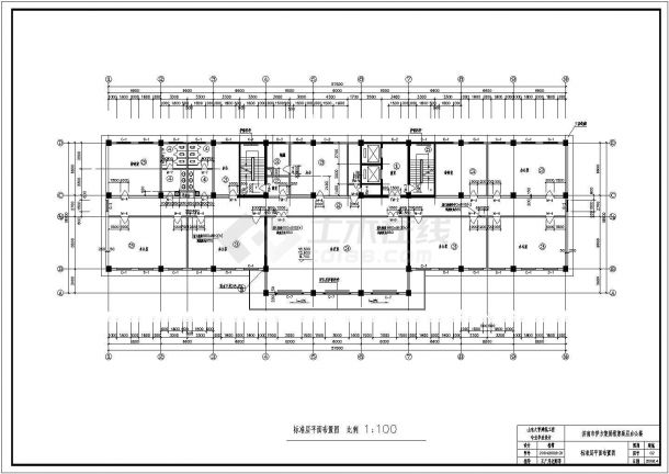 某框架结构11层办公楼毕业设计cad详细建筑施工图（含设计说明，含计算书）-图二
