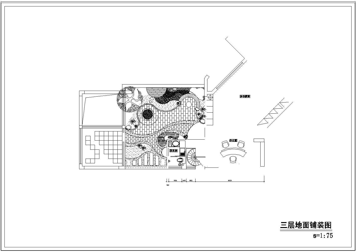 屋顶花园CAD平面图-屋顶花园平面