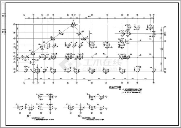 某多层框架结构干休所设计cad全套结构施工图纸（含设计说明）-图二