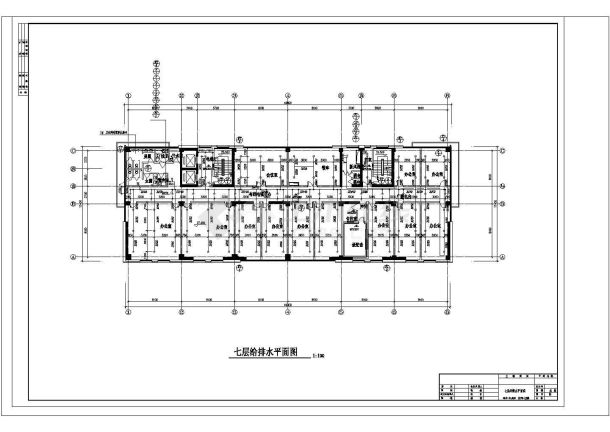 某8层办公楼给排水及消防工程设计cad施工图-图二