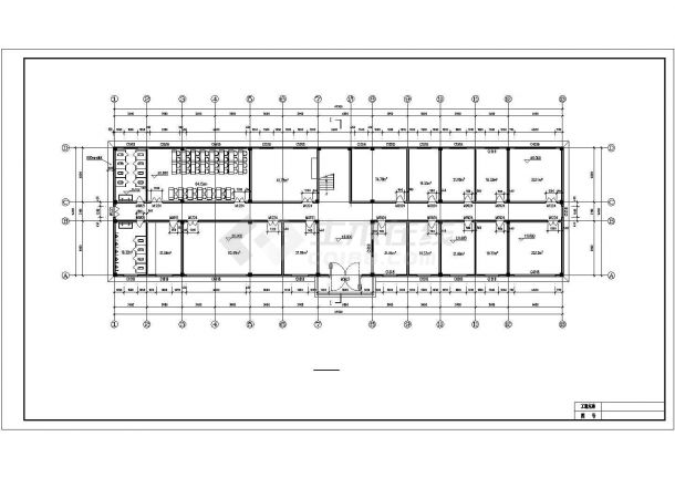 某工厂2100平米3层框架结构办公楼建筑+结构设计CAD图纸-图二