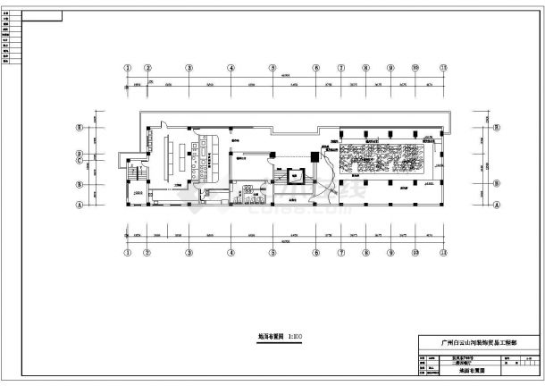 北京某步行街650平米单层商务酒店全套装修施工设计CAD图纸-图一