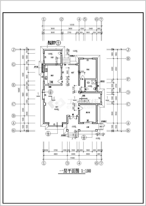 什邡某农村住宅建筑设计全套施工cad图-图二