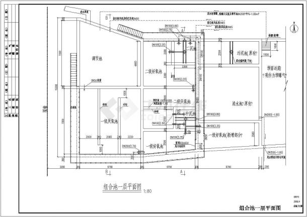 上海某公司污水改造项目设计cad全套工艺施工图（ 含结构设计）-图一