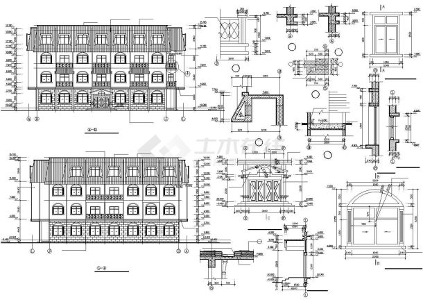 洛阳市某风景区1700平米4层框架结构招待所建筑CAD设计图纸-图一