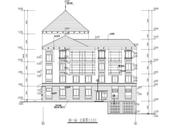 某地公司高层办公楼建筑施工设计图（精美实用）-图一