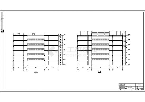 某六层教学楼施工设计cad施工图-图二