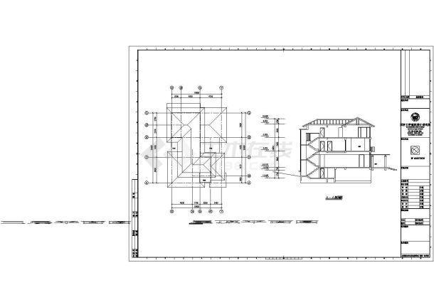 某地地中海风情别墅建筑设计CAD图纸-图一