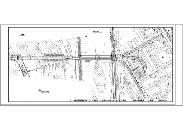 某白山桥（85+85独塔斜拉）CAD道路设计施工图-图一