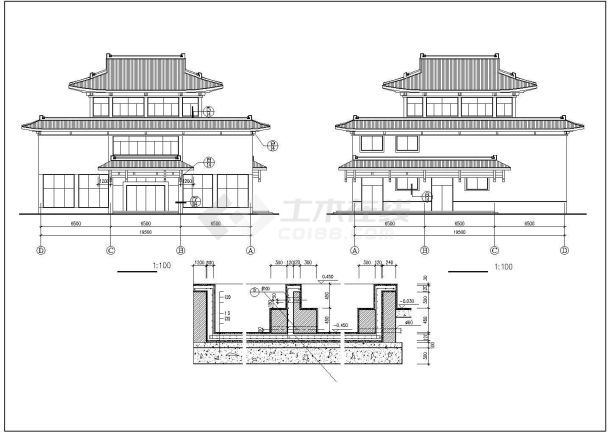 某楚州市新城小区洗浴中心CAD建筑设计施工图-图二