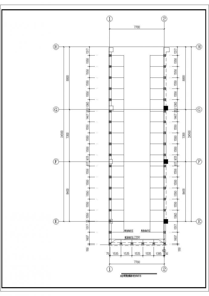 汽车坡道钢结构雨棚 结构图_图1