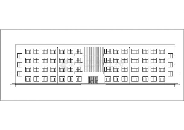郑州某大学3800平米4层框架结构办公楼平立剖面设计CAD图纸-图一