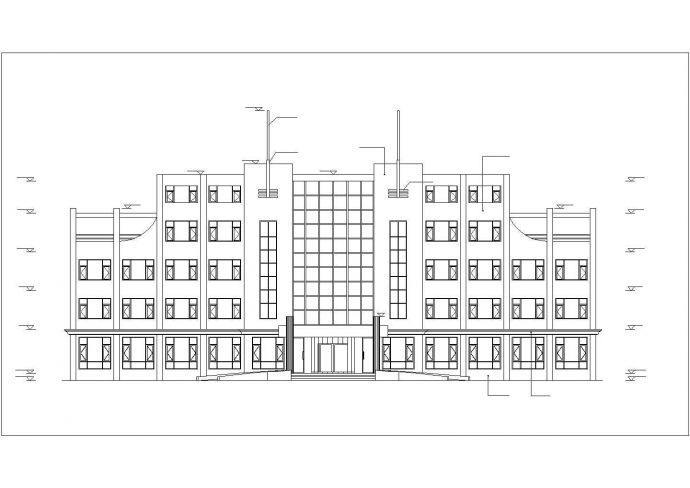 沈阳某工厂2400平米左右四层框架结构办公楼建筑+结构设计CAD图纸_图1