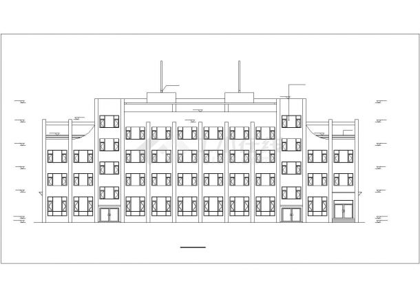 沈阳某工厂2400平米左右四层框架结构办公楼建筑+结构设计CAD图纸-图二