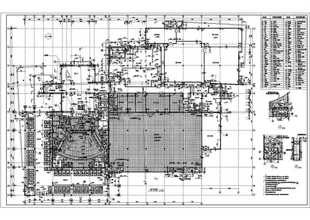 某省级文化中心CAD建筑设计平面图-图一