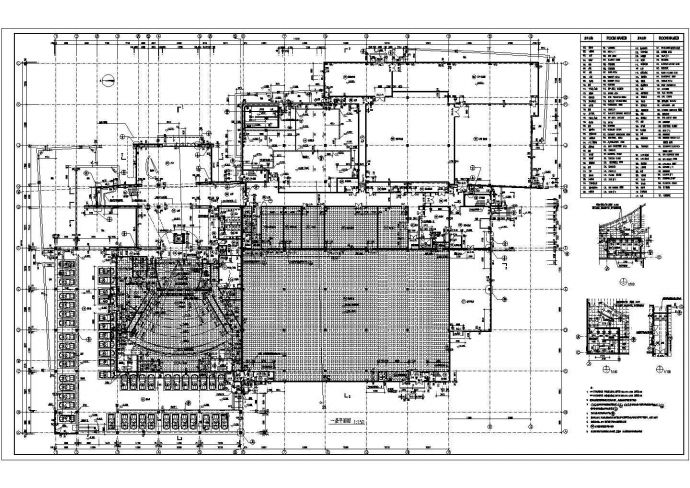 某省级文化中心CAD建筑设计平面图_图1